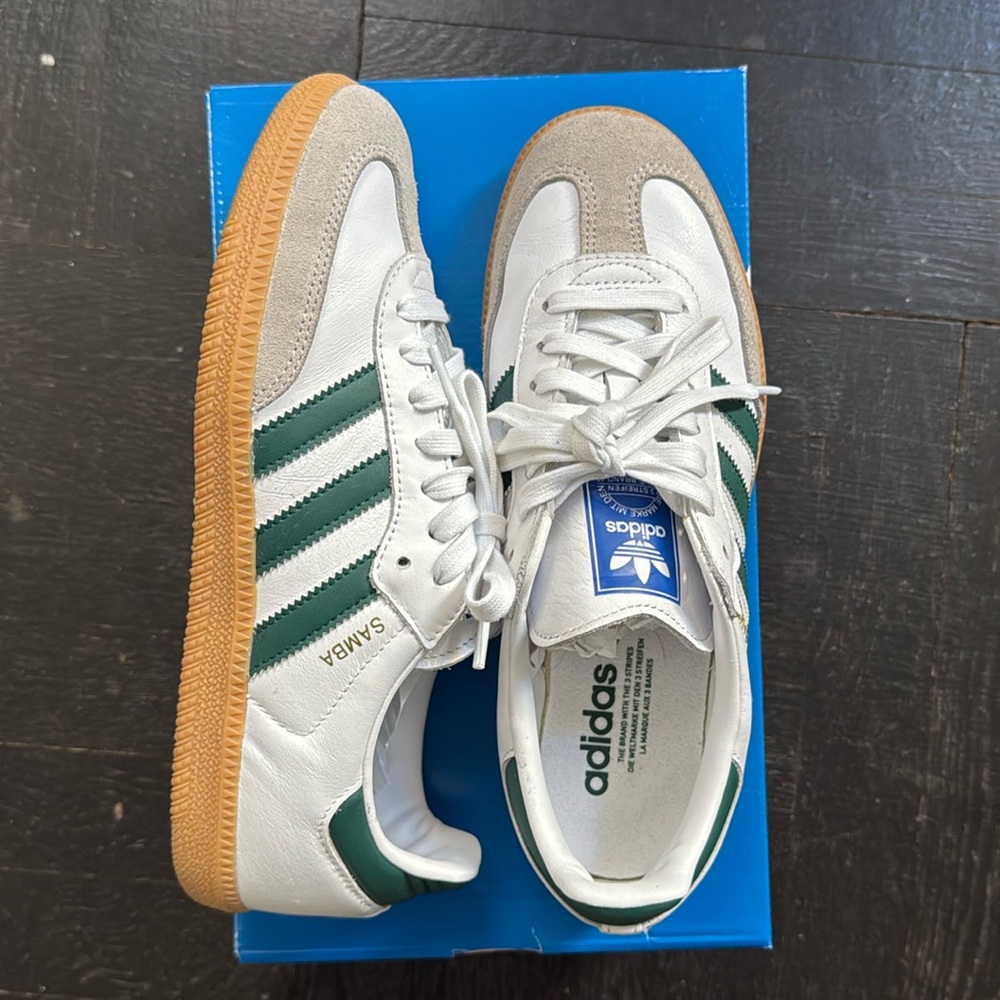 Adidas Green, white, and gum Samba OG